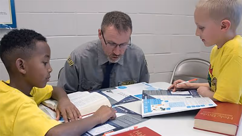 Cadets working on badge activities